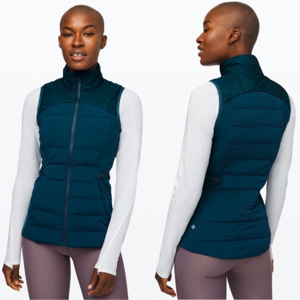 Lululemon Down For it all Vest, Size 12, Night Diver